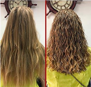 карвинг на осветлённые длинные волосы — до и после