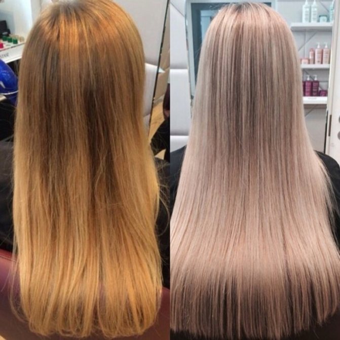 Тонирование волос фото до и после