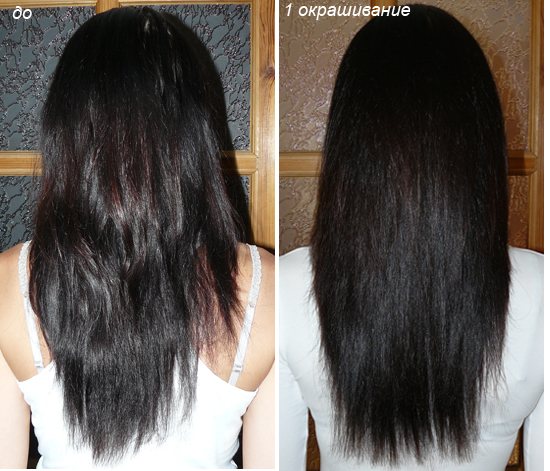 Волосы до и после окрашивания